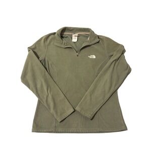 THE NORTH FACE TKA 100 1/3‎ Zip Women's Green Medium Pullover Fleece Sweater